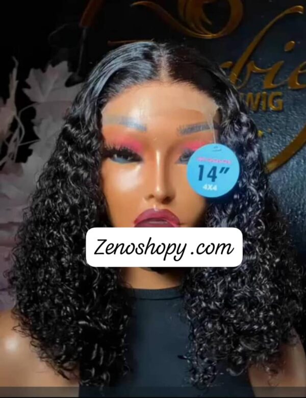 4*4 Closure double drawn human hair Jerry curl in natural colour