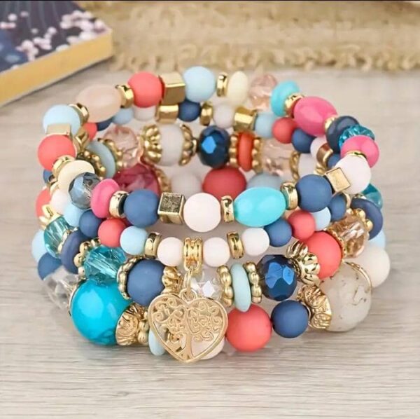 Dreamy Bracelet Stack – Heart Tree Charm Edition - Image 6