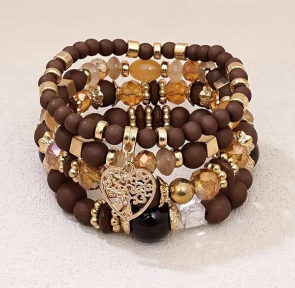 Dreamy Bracelet Stack – Heart Tree Charm Edition - Image 4