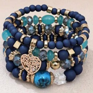 Dreamy Bracelet Stack – Heart Tree Charm Edition