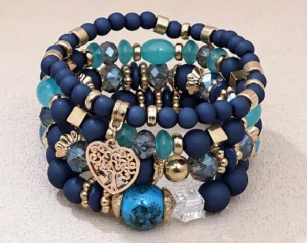 Dreamy Bracelet Stack – Heart Tree Charm Edition
