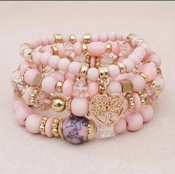 Dreamy Bracelet Stack – Heart Tree Charm Edition - Image 3