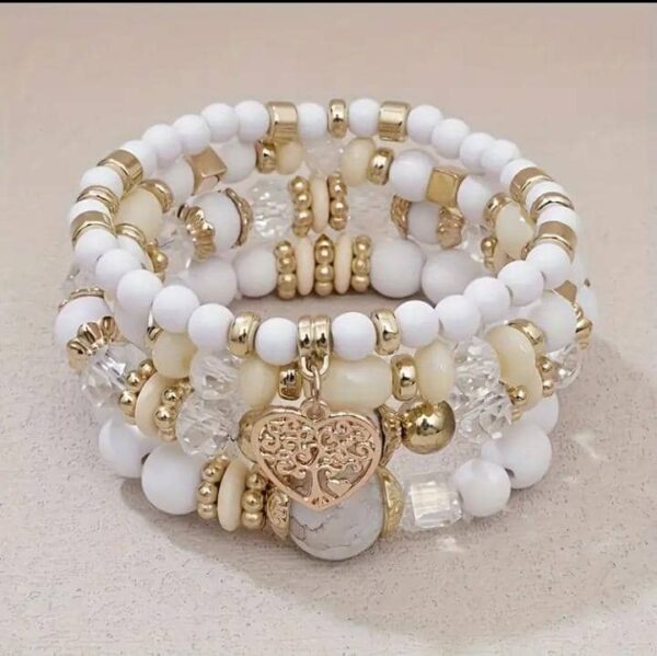 Dreamy Bracelet Stack – Heart Tree Charm Edition - Image 2