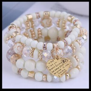 Luxe Dreams Beaded Bracelet Set - Gold & Crystal Elegance