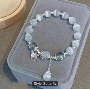Celestial Butterfly Charm Bracelet – Moonstone Glow Edition