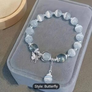 Celestial Butterfly Charm Bracelet – Moonstone Glow Edition