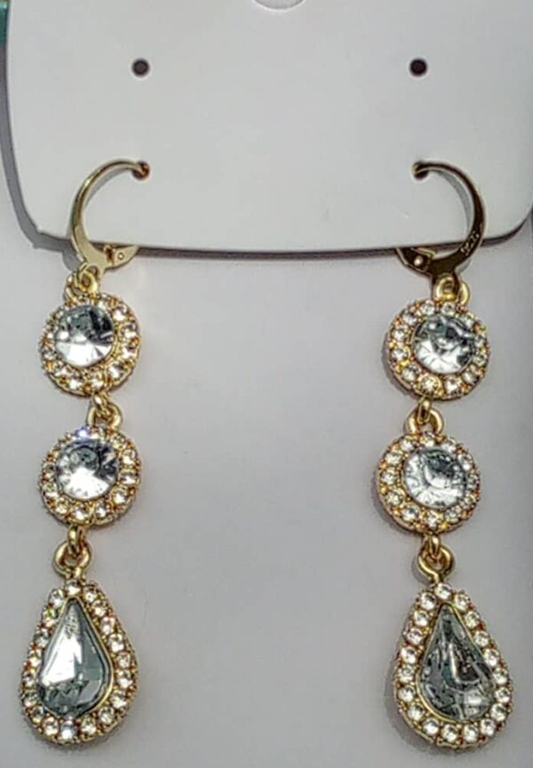 Crystal Cascade Glam Earrings - Image 2