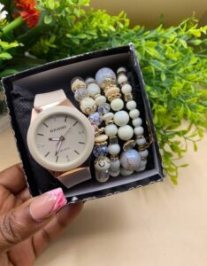 Ivory Luxe Watch & Bracelet Set