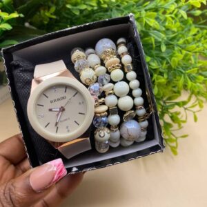 Ivory Luxe Watch & Bracelet Set