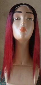 Bold Berry Straight Wig – Ombre Burgundy Edition