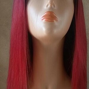 Bold Berry Straight Wig – Ombre Burgundy Edition