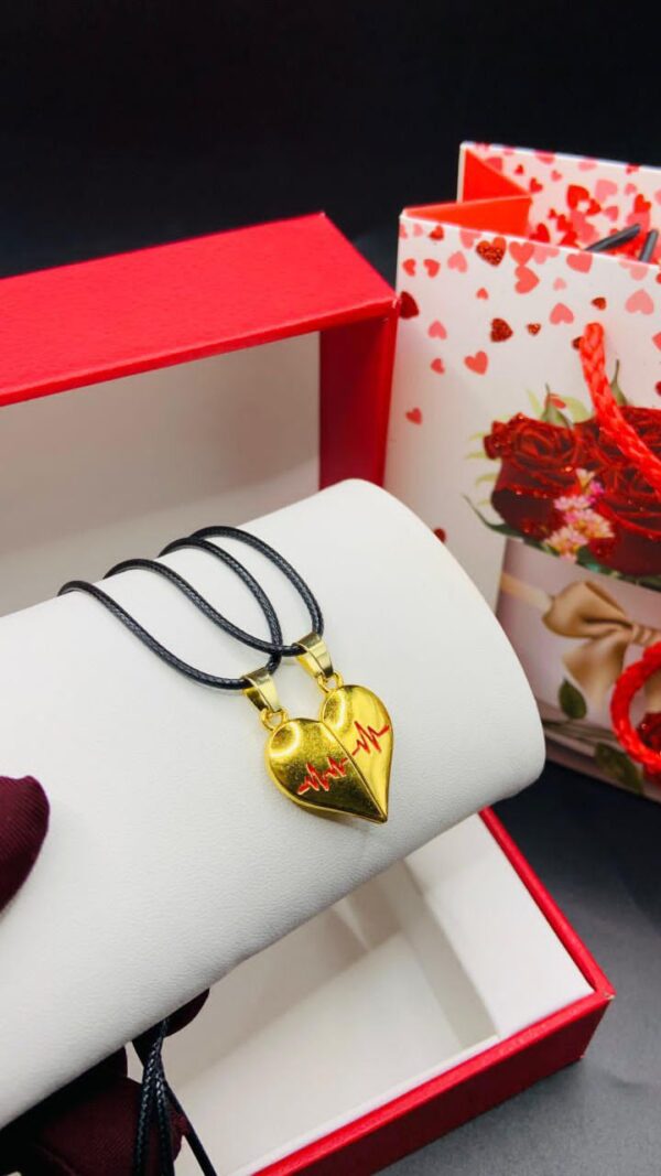 Heartbeat Love Pendant – Matching Couples Necklace Set - Image 2