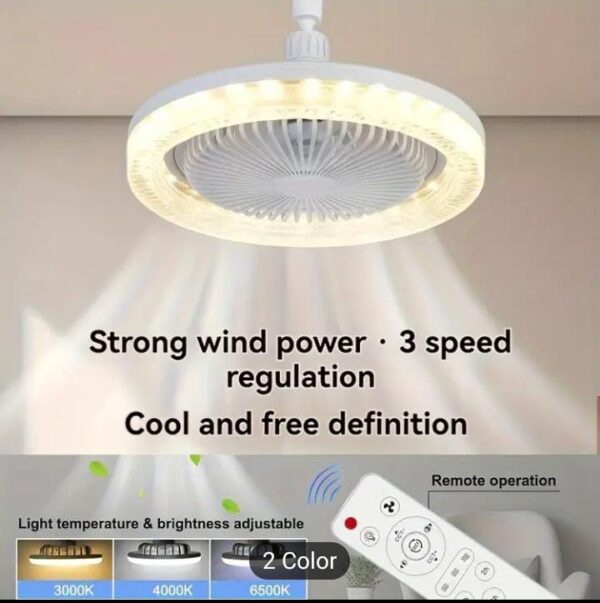Smart Ceiling Fan with LED Light – Remote Control Edition - Image 2