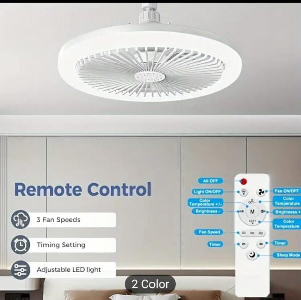 Smart Ceiling Fan with LED Light – Remote Control Edition - Image 3