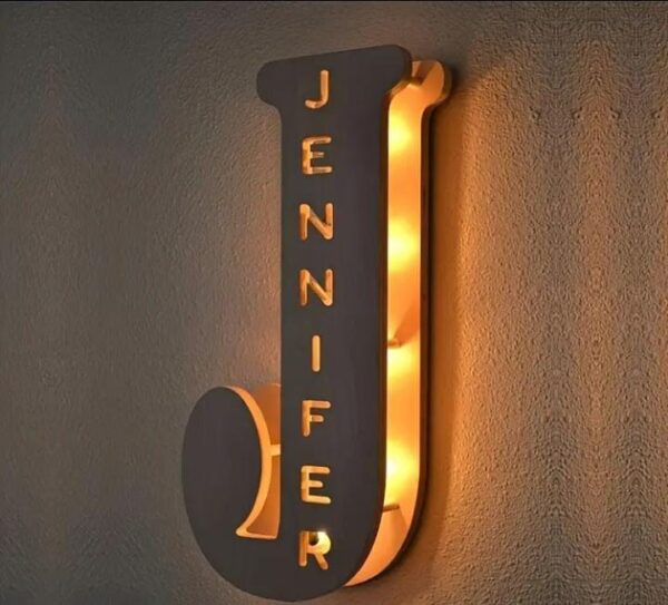 Personalized LED Letter Wall Lamp - Image 4