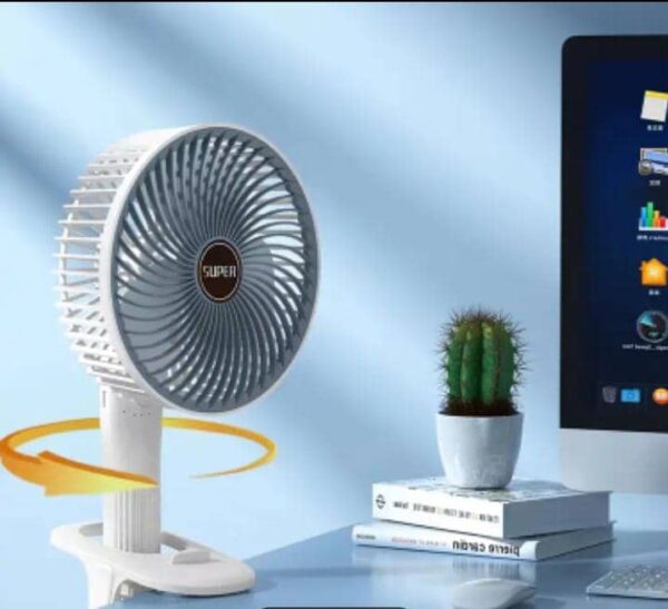 BreezeMate Clip-On Desk Fan – USB Rechargeable, Quiet & Portable - Image 3