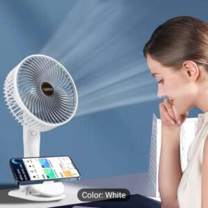 BreezeMate Clip-On Desk Fan – USB Rechargeable, Quiet & Portable