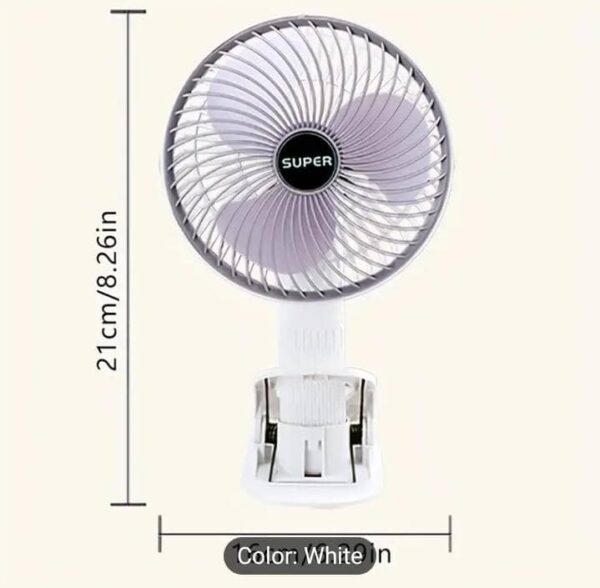 BreezeMate Clip-On Desk Fan – USB Rechargeable, Quiet & Portable - Image 4