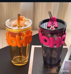 HOHO Double-Wall Tumbler Cup with Straw